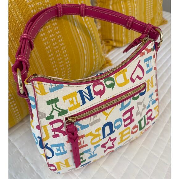 Dooney and Bourke Pebble Leather Small Kiley Hobo Pink Strap Y2K - Picture 5 of 11